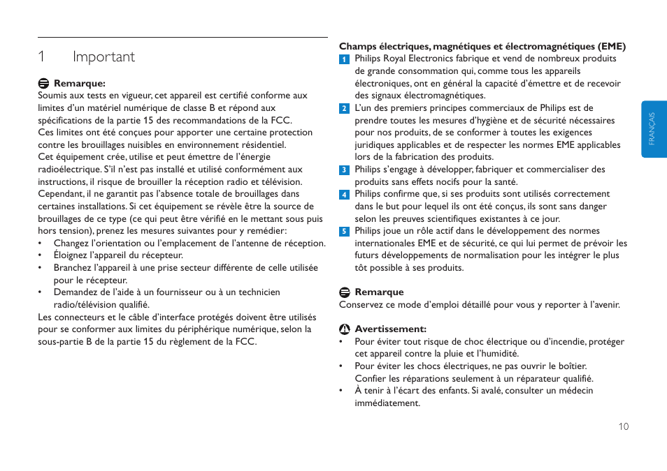 Elite edition, Cliquez ici, 1important | Philips Clé USB User Manual | Page 10 / 98