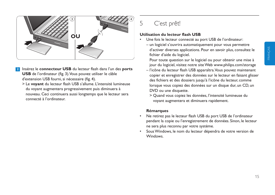 5c’est prêt | Philips Clé USB User Manual | Page 15 / 98