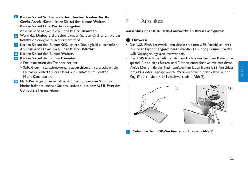 4anschluss | Philips Clé USB User Manual | Page 22 / 98