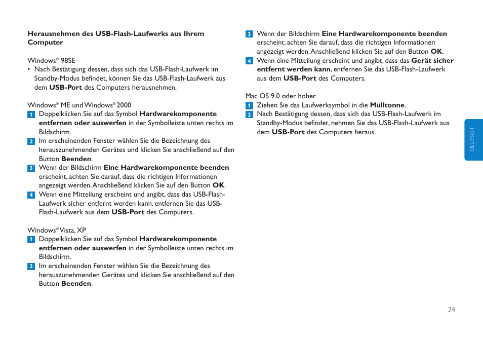 Philips Clé USB User Manual | Page 24 / 98