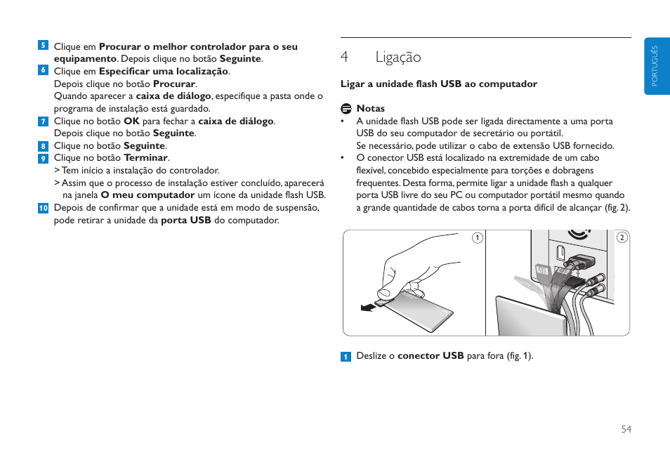 4ligação | Philips Clé USB User Manual | Page 54 / 98