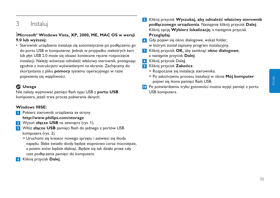 3instaluj i | Philips Clé USB User Manual | Page 70 / 98