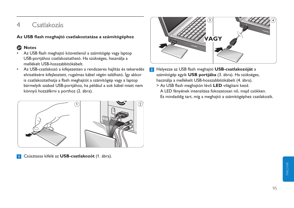 4csatlakozás, Vagy | Philips Clé USB User Manual | Page 95 / 98