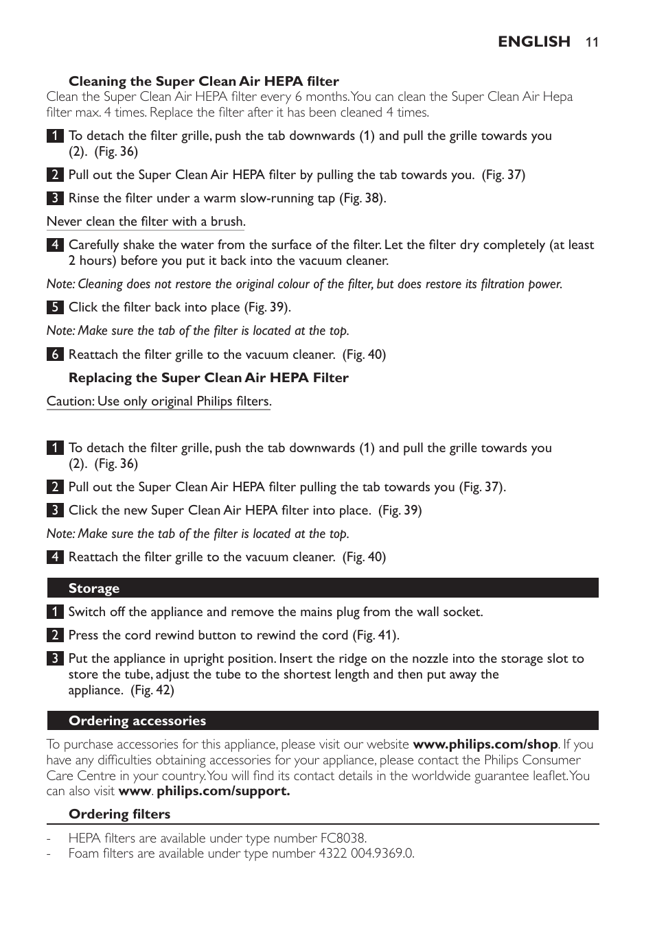 Philips PowerPro Aspirateur sans sac User Manual | Page 11 / 104