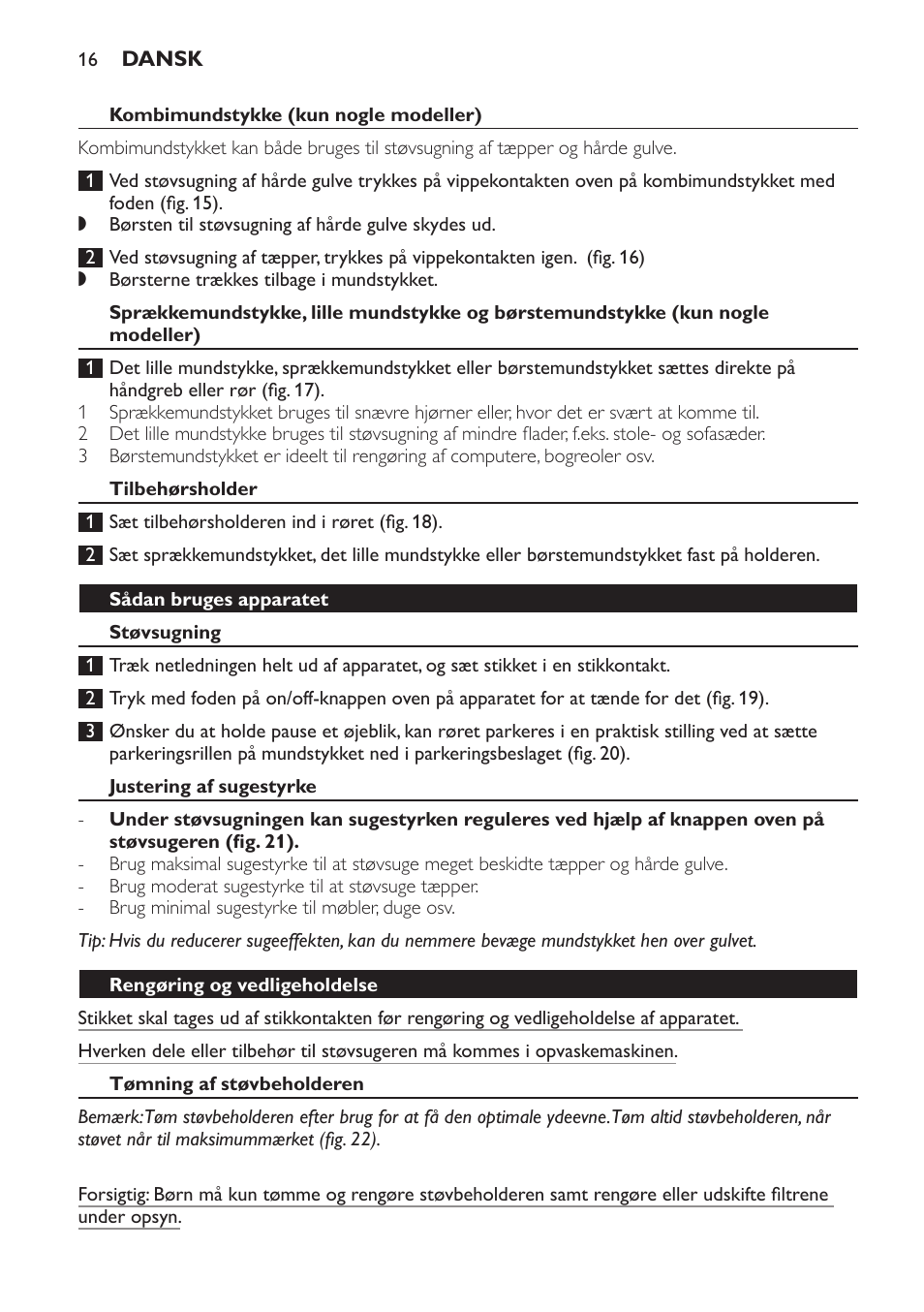 Philips PowerPro Aspirateur sans sac User Manual | Page 16 / 104