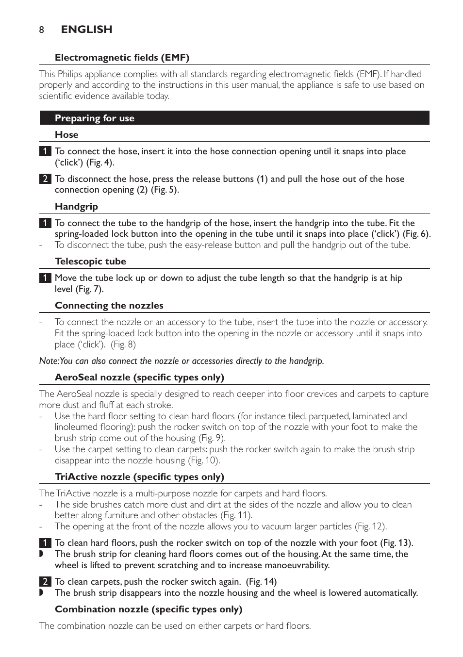 Philips PowerPro Aspirateur sans sac User Manual | Page 8 / 104