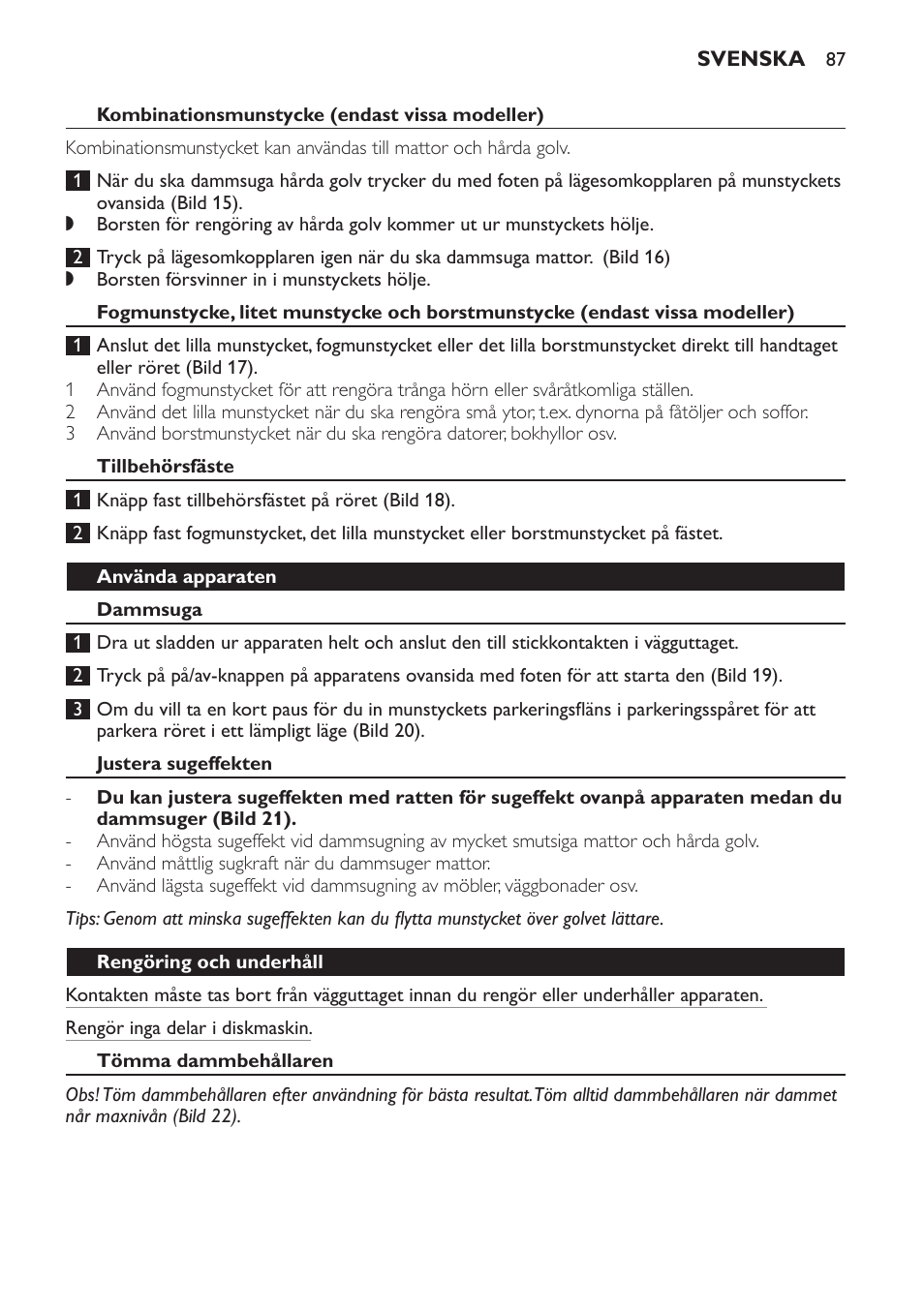 Philips PowerPro Aspirateur sans sac User Manual | Page 87 / 104