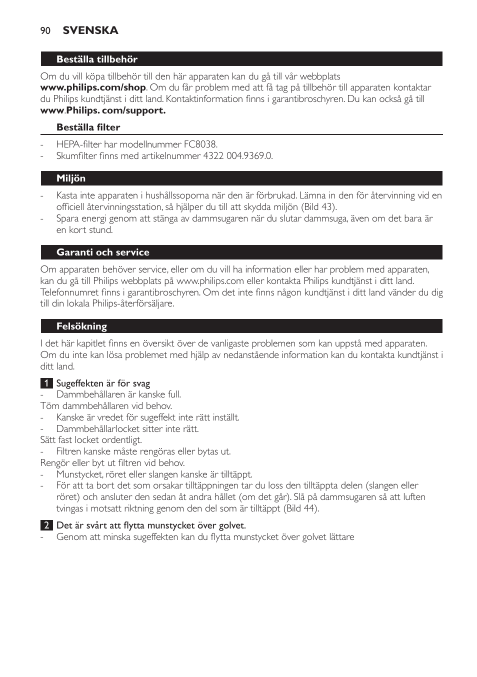 Philips PowerPro Aspirateur sans sac User Manual | Page 90 / 104