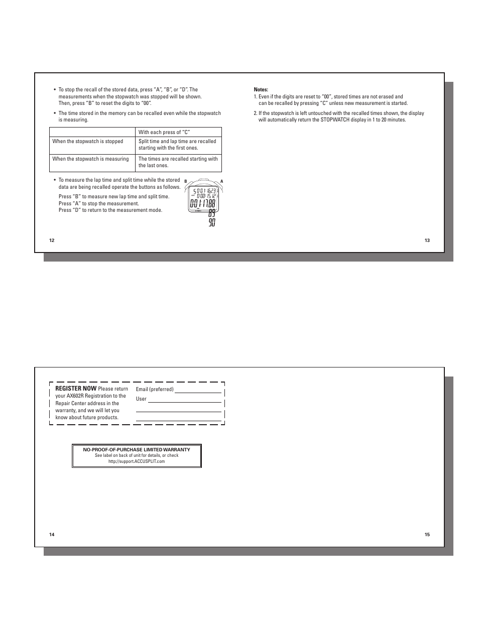 Accusplit 980-312 User Manual | Page 4 / 4