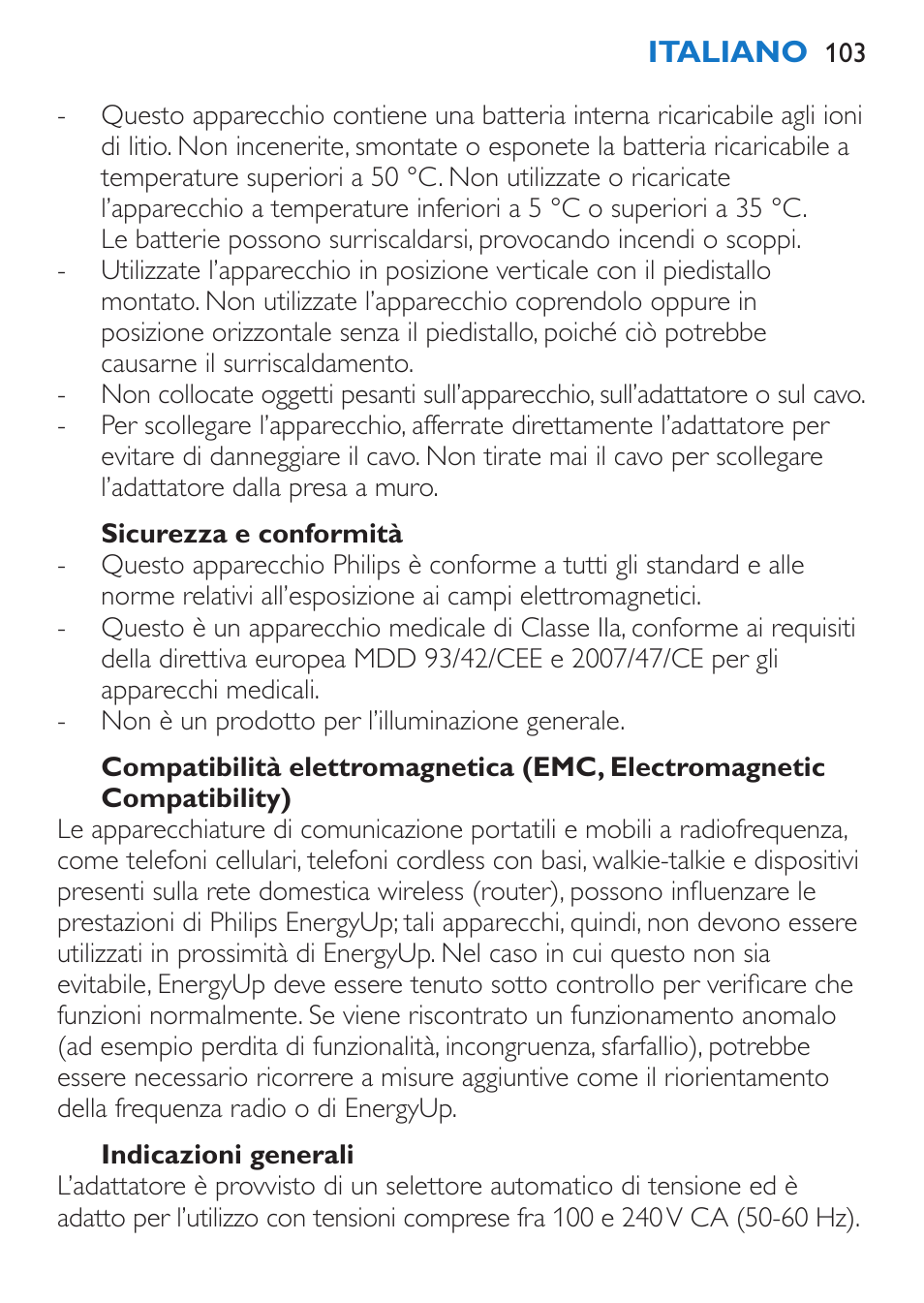 Philips EnergyUp Lampe Energylight User Manual | Page 103 / 176