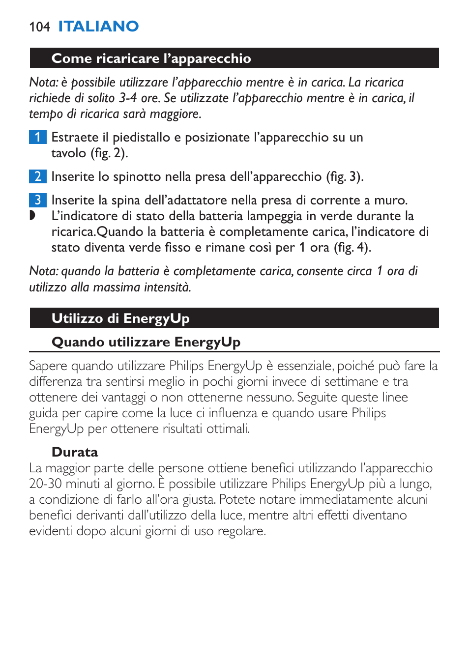 Philips EnergyUp Lampe Energylight User Manual | Page 104 / 176