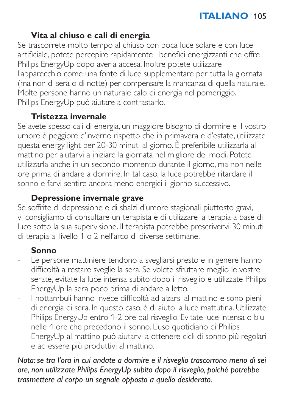 Philips EnergyUp Lampe Energylight User Manual | Page 105 / 176