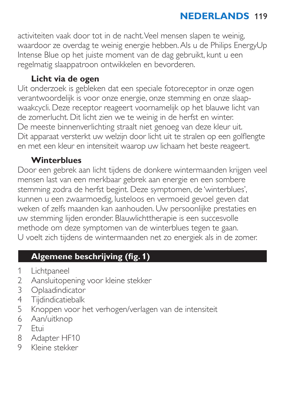 Philips EnergyUp Lampe Energylight User Manual | Page 119 / 176