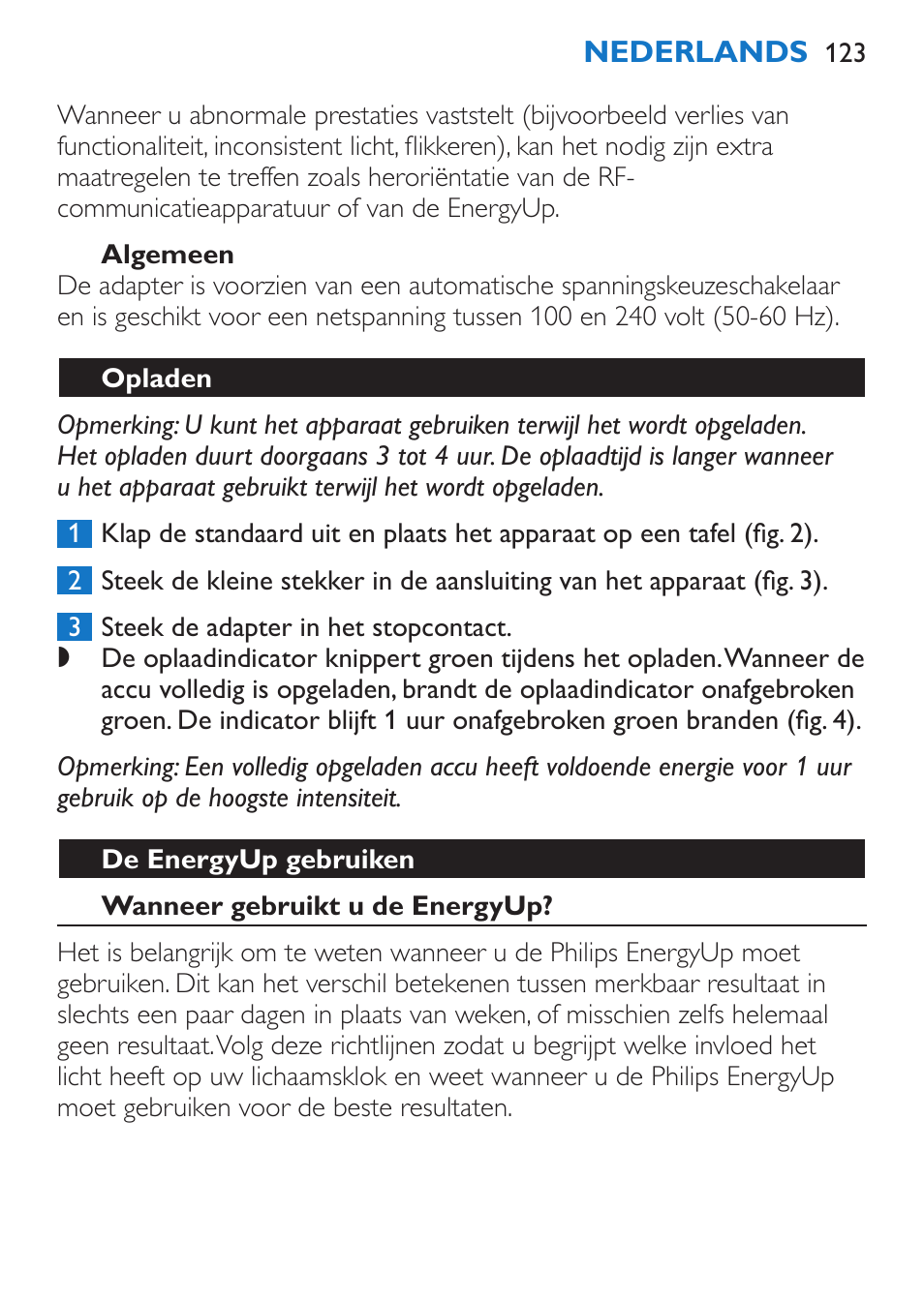 Philips EnergyUp Lampe Energylight User Manual | Page 123 / 176