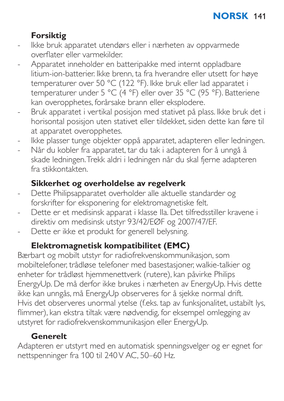 Philips EnergyUp Lampe Energylight User Manual | Page 141 / 176