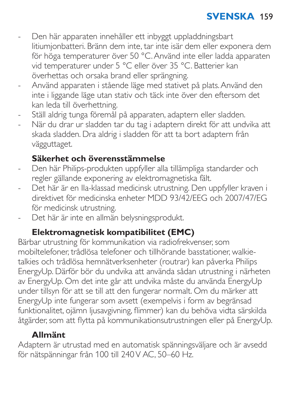 Philips EnergyUp Lampe Energylight User Manual | Page 159 / 176