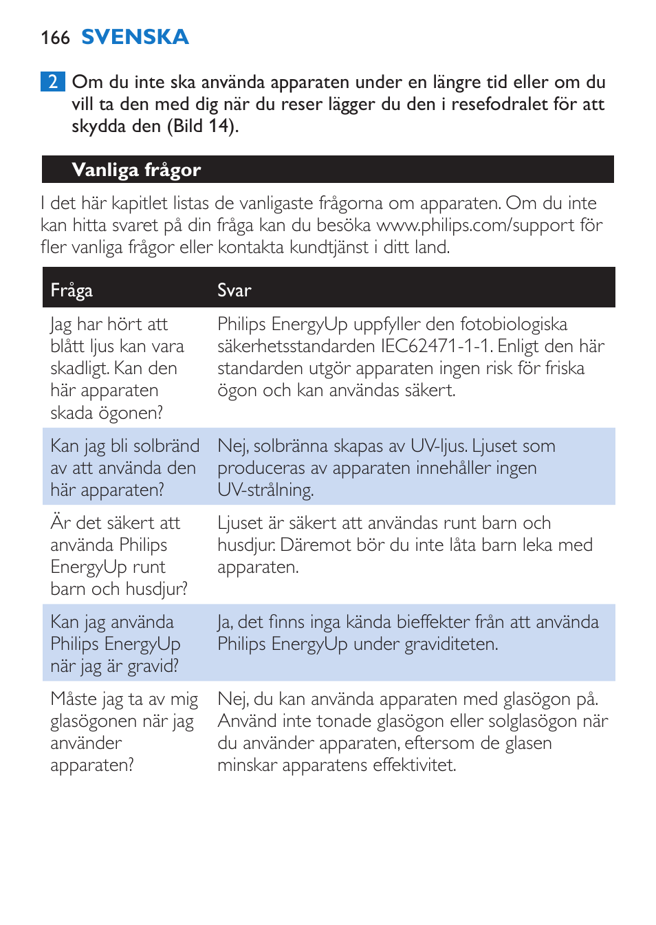 Philips EnergyUp Lampe Energylight User Manual | Page 166 / 176