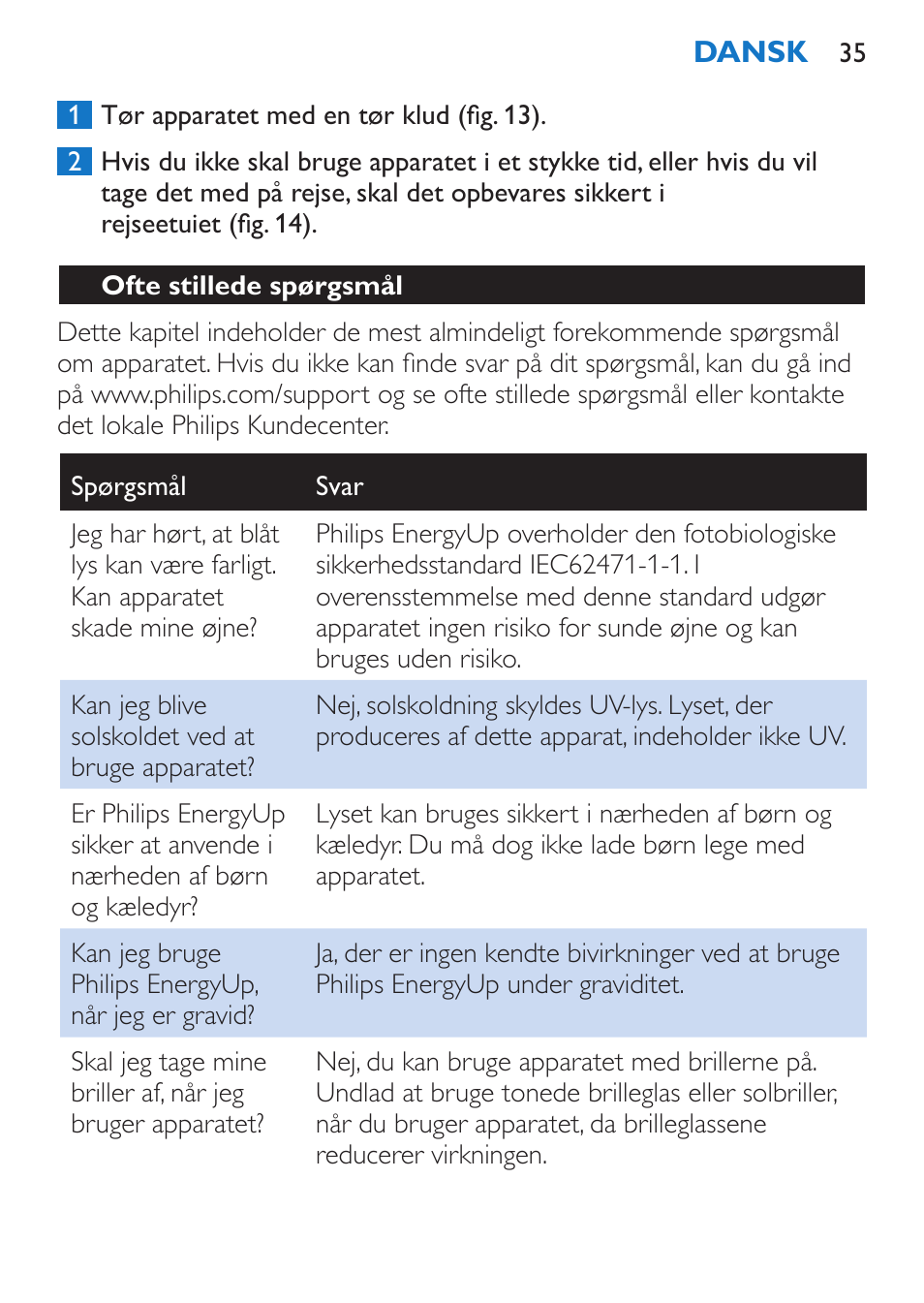 Philips EnergyUp Lampe Energylight User Manual | Page 35 / 176