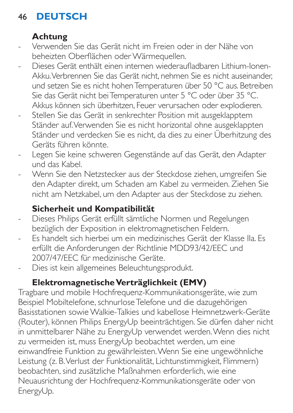 Philips EnergyUp Lampe Energylight User Manual | Page 46 / 176