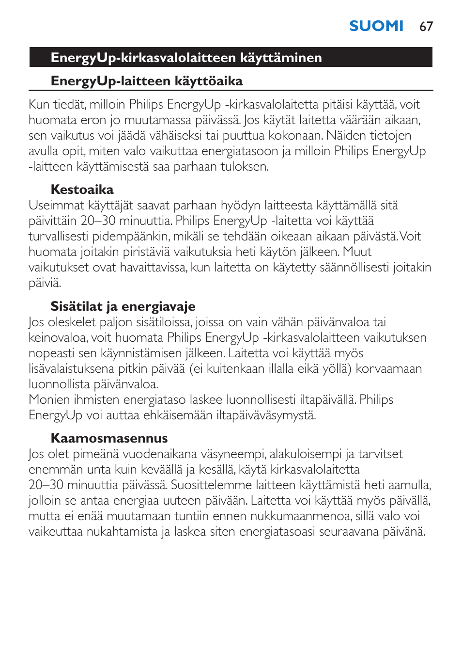 Philips EnergyUp Lampe Energylight User Manual | Page 67 / 176