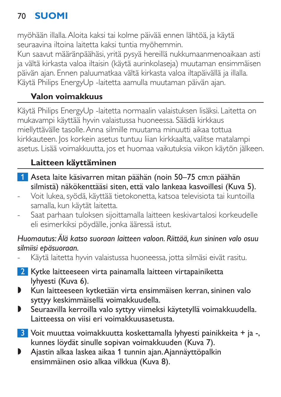 Philips EnergyUp Lampe Energylight User Manual | Page 70 / 176