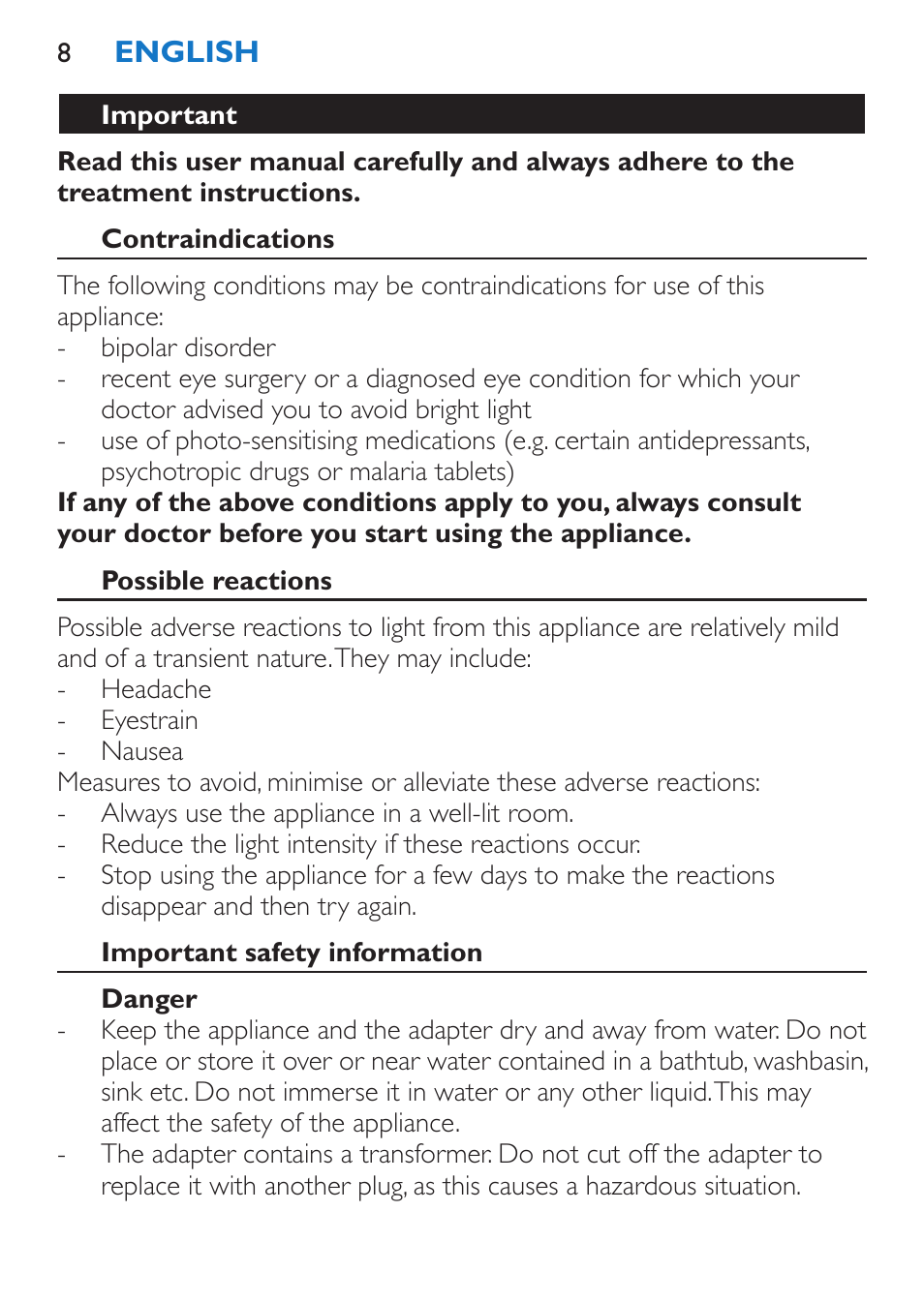 Philips EnergyUp Lampe Energylight User Manual | Page 8 / 176