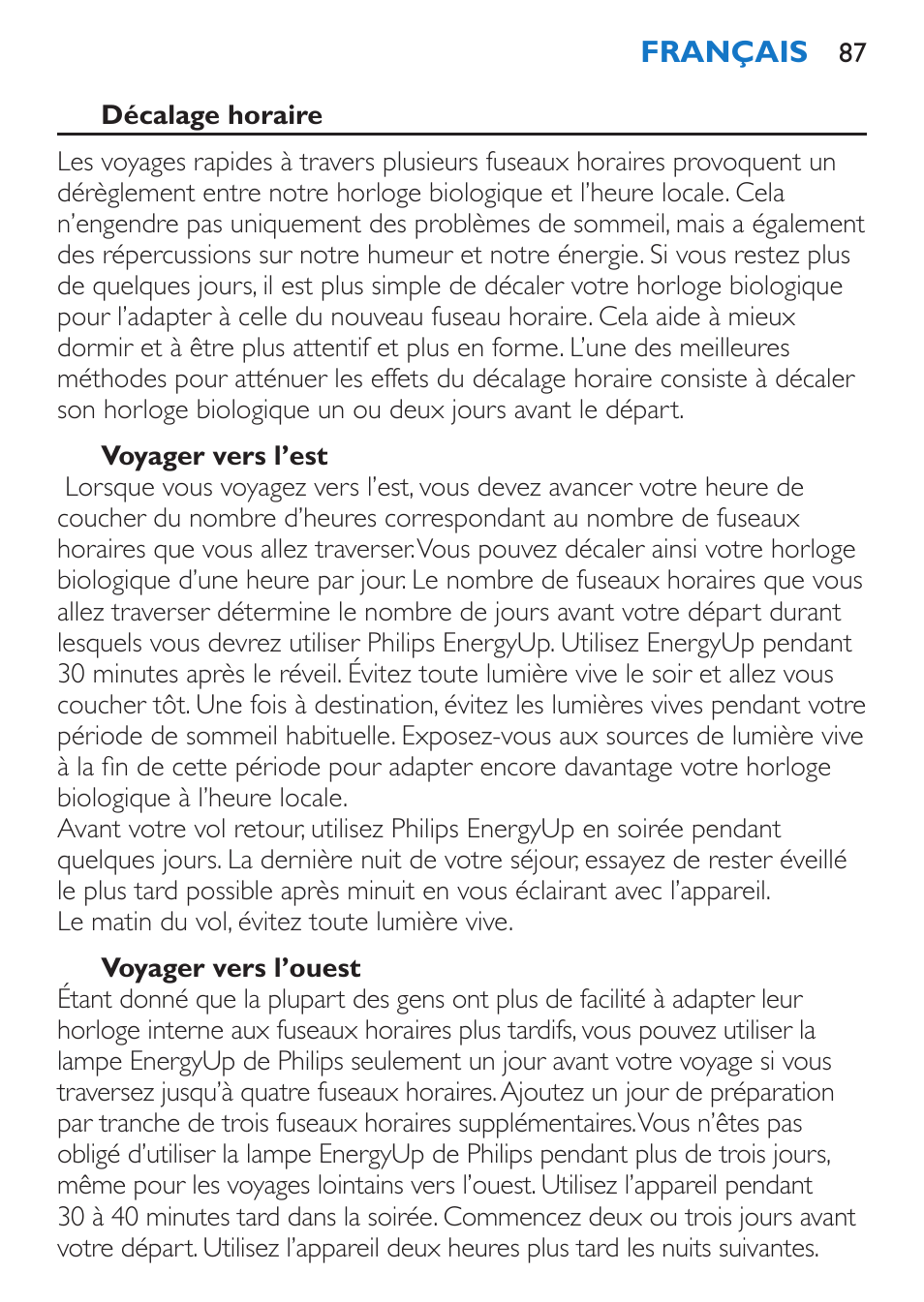 Philips EnergyUp Lampe Energylight User Manual | Page 87 / 176