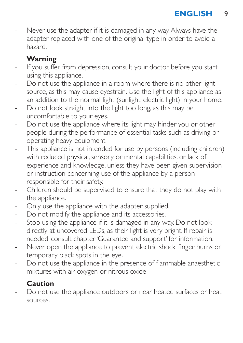 Philips EnergyUp Lampe Energylight User Manual | Page 9 / 176