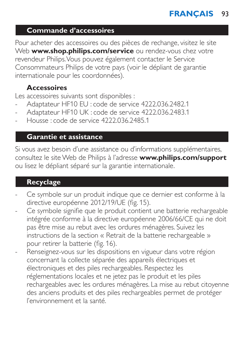 Philips EnergyUp Lampe Energylight User Manual | Page 93 / 176