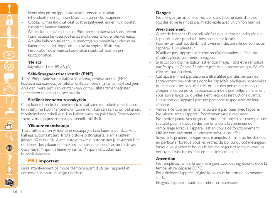 Philips Robot de cuisine User Manual | Page 10 / 108