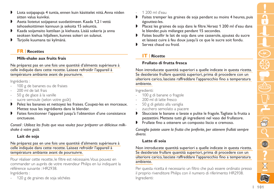 Philips Robot de cuisine User Manual | Page 101 / 108