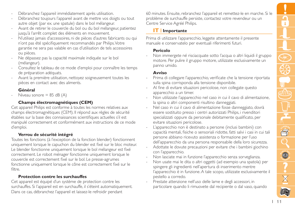 Philips Robot de cuisine User Manual | Page 11 / 108