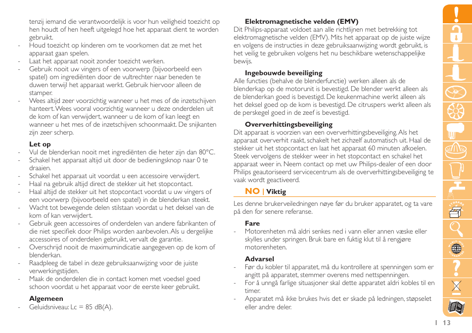 Philips Robot de cuisine User Manual | Page 13 / 108