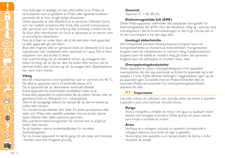 Philips Robot de cuisine User Manual | Page 14 / 108