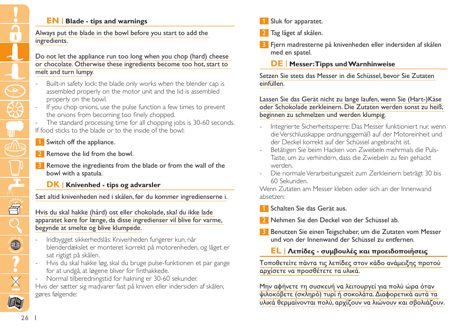 Philips Robot de cuisine User Manual | Page 26 / 108