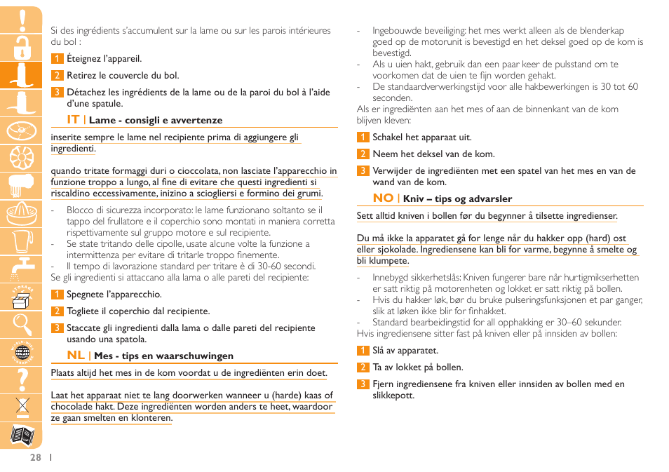 Philips Robot de cuisine User Manual | Page 28 / 108