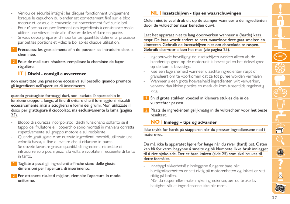 Philips Robot de cuisine User Manual | Page 37 / 108