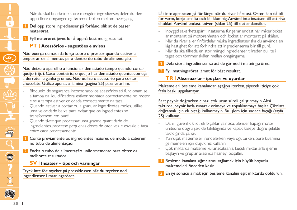 Philips Robot de cuisine User Manual | Page 38 / 108