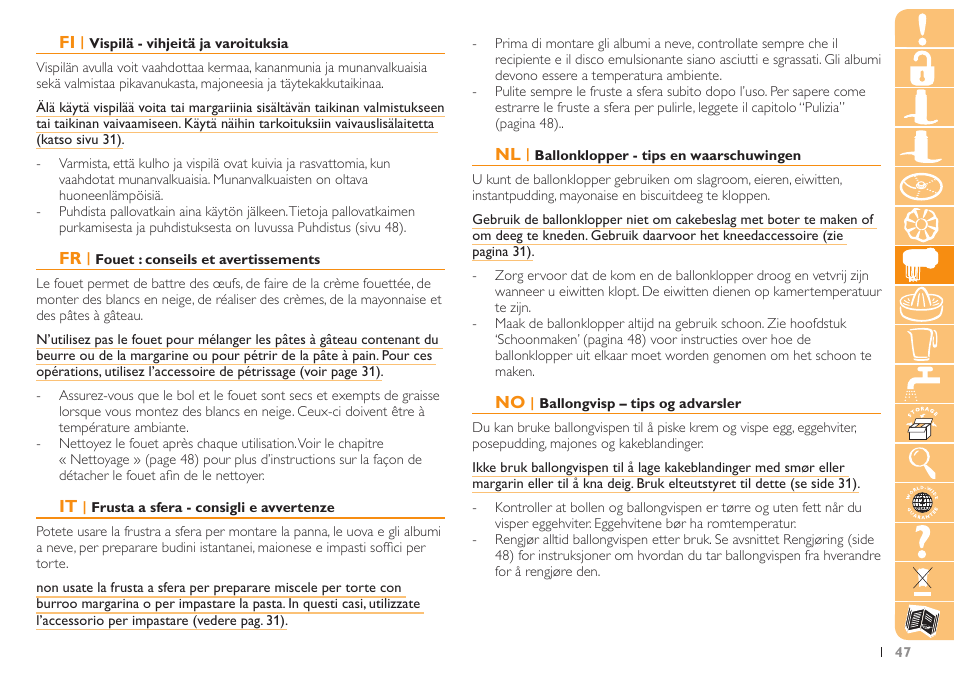 Philips Robot de cuisine User Manual | Page 47 / 108
