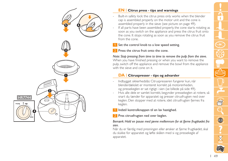 Philips Robot de cuisine User Manual | Page 49 / 108