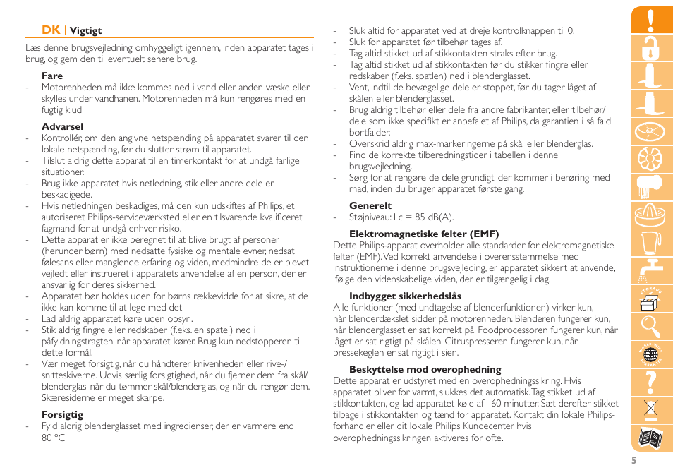 Philips Robot de cuisine User Manual | Page 5 / 108