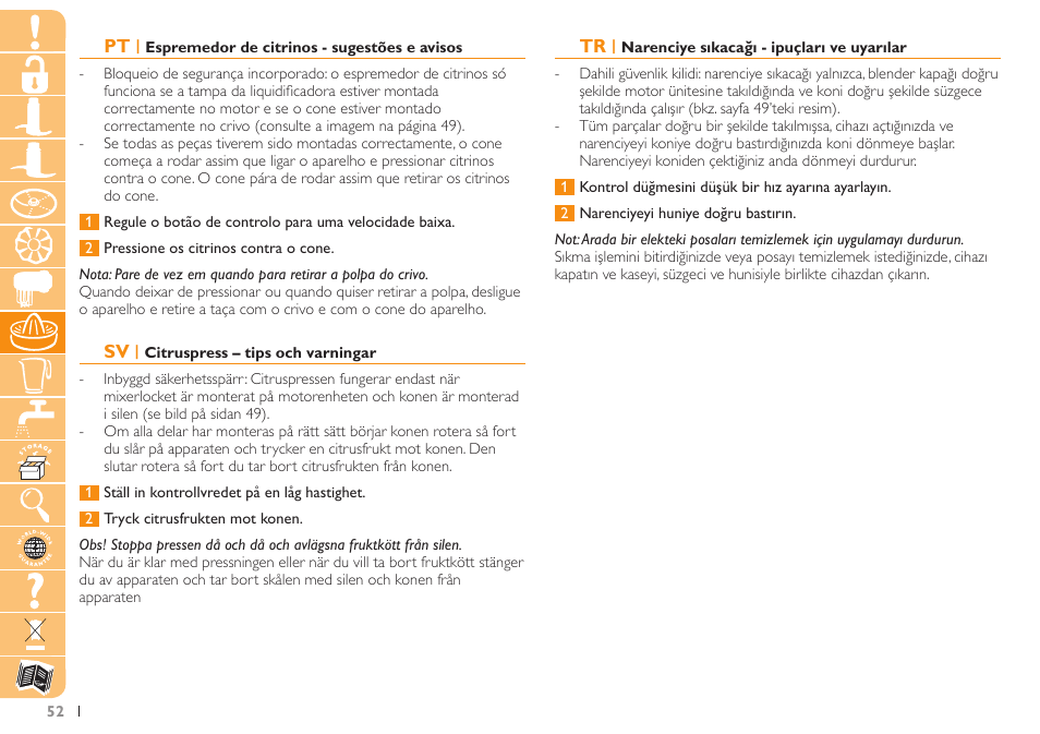 Philips Robot de cuisine User Manual | Page 52 / 108