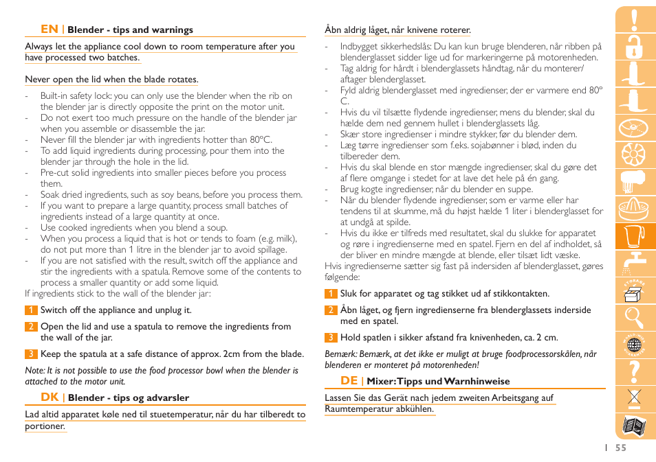 Philips Robot de cuisine User Manual | Page 55 / 108