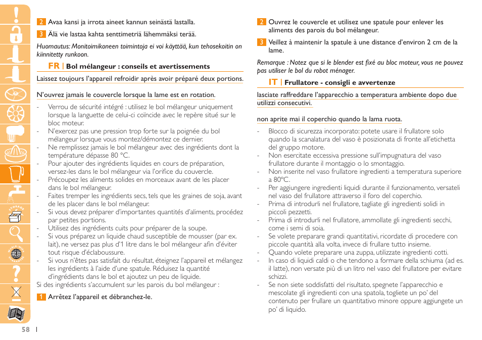 Philips Robot de cuisine User Manual | Page 58 / 108