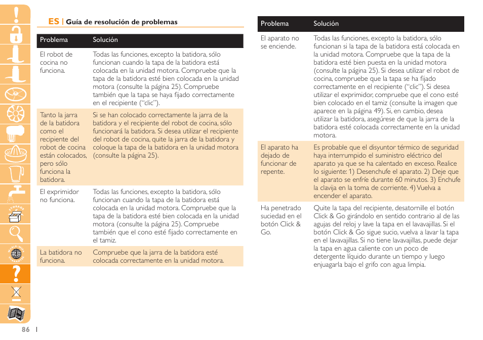 Philips Robot de cuisine User Manual | Page 86 / 108