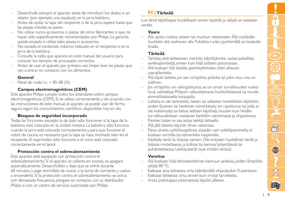 Philips Robot de cuisine User Manual | Page 9 / 108