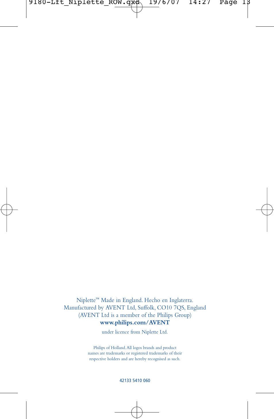 Philips AVENT Niplette User Manual | Page 14 / 14
