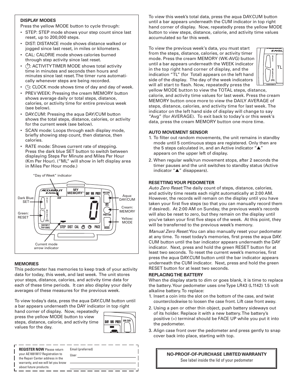 Accusplit AE1691M17 User Manual | Page 2 / 2