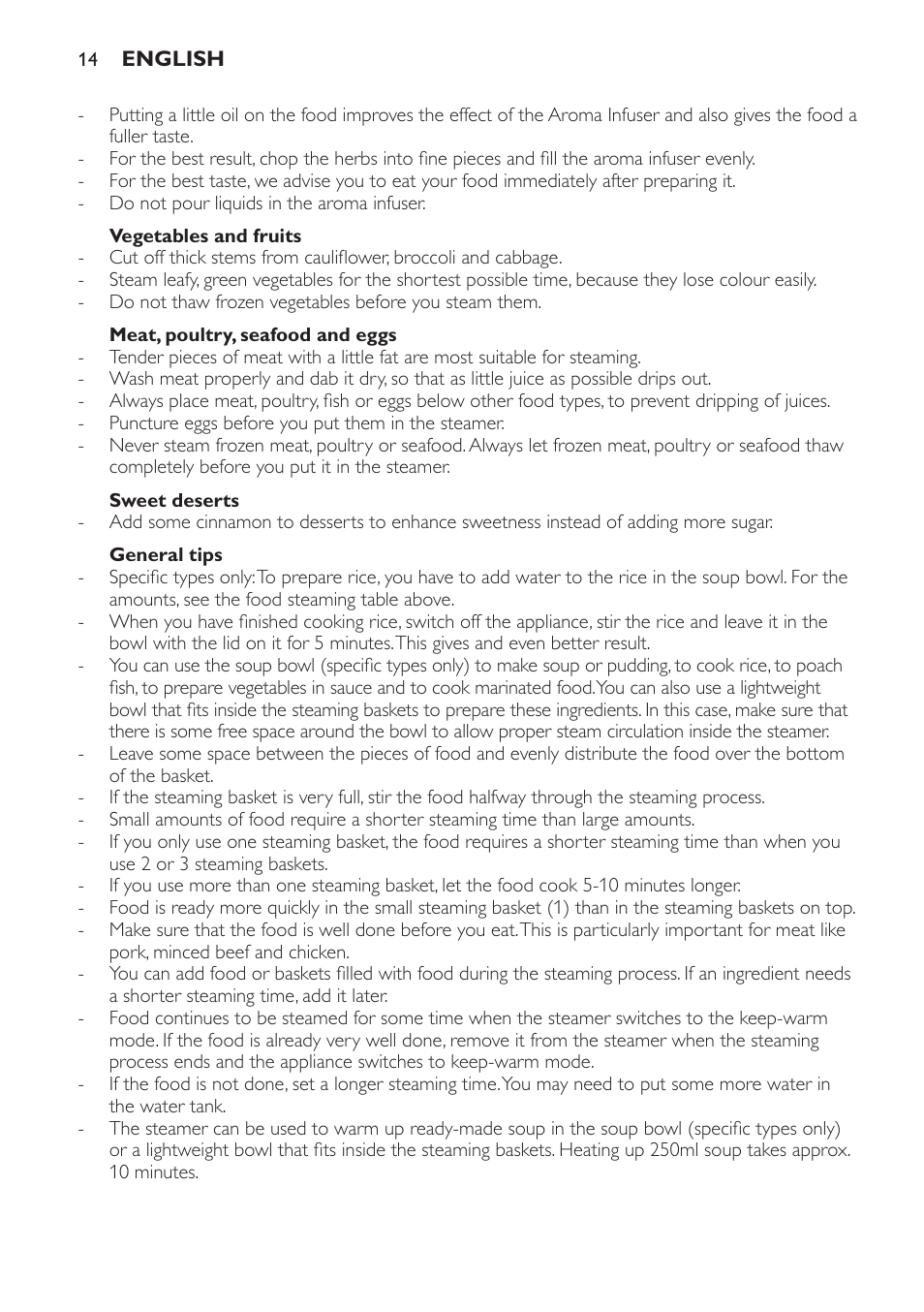 Philips Avance Collection Cuiseur Vapeur User Manual | Page 14 / 96
