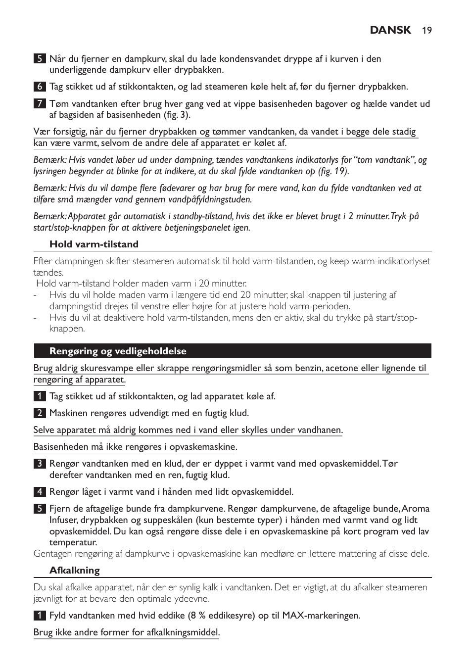 Philips Avance Collection Cuiseur Vapeur User Manual | Page 19 / 96